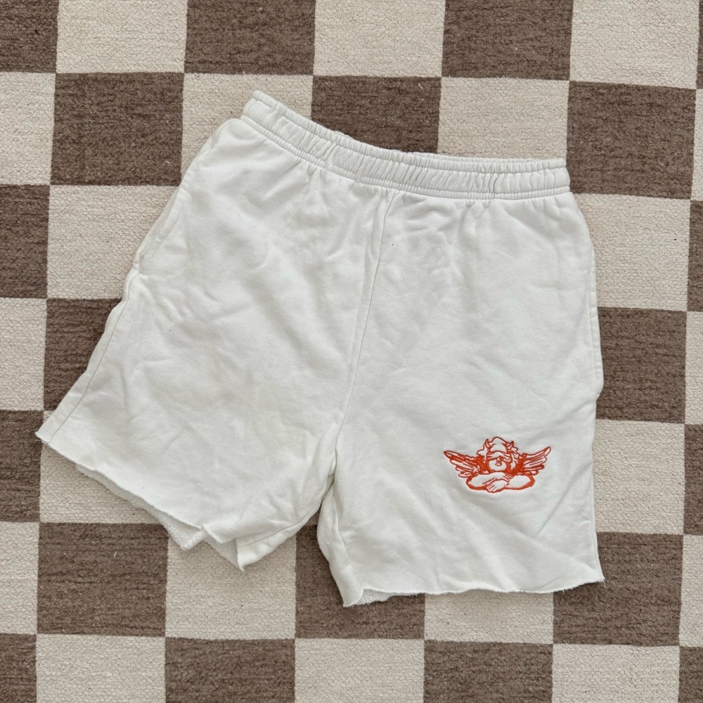 Boys Lie White Fleece Shorts size L